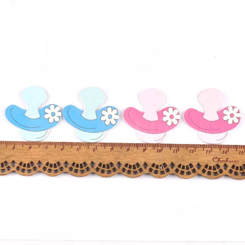 20 шт деревянные украшения без отверстия синий/розовый пустышка детская живопись