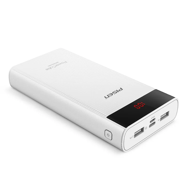 DLF2W PowerBank Pisen Портативный внешний аккумулятор 20000 мАч. Поддежка TYPE-C. Micro USB. 2.1A, 1.5A, зарядка двух устройств - Цвет: DLF2W