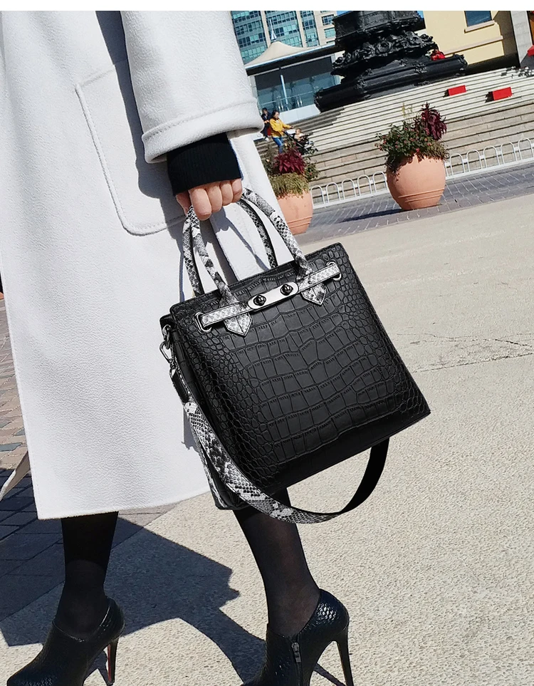 Новые роскошные женские сумки высокого качества из искусственной кожи, модные сумки через плечо для женщин, большие сумки-мессенджеры из крокодиловой кожи