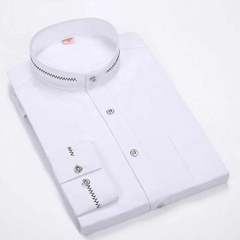 Сорочка мужская &quotкитайский&quot ворот с декоративной вставкой и разрезом на