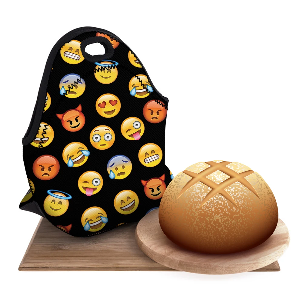 Deanfun неопреновый мешок для завтрака женщин с 3D принтом Emoji Parttern на молнии