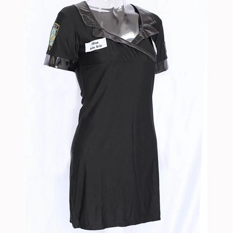 

Hot Sale Black Police Party Costume Sexy Female Police Uniform Style Cosplay Ladies Fashion Costume W418568