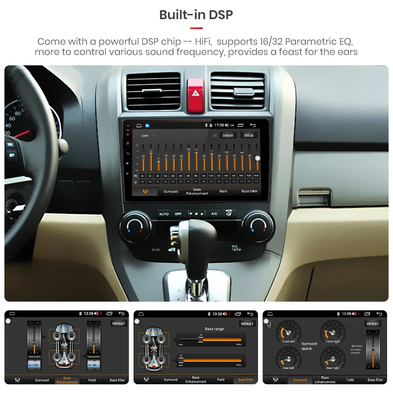 Junsun V1 pro 4G+ 64G CarPlay Android 9,0 DSP для Honda CRV 2006-2011 Автомобильный Радио Мультимедийный видео плеер gps RDS 2 din dvd