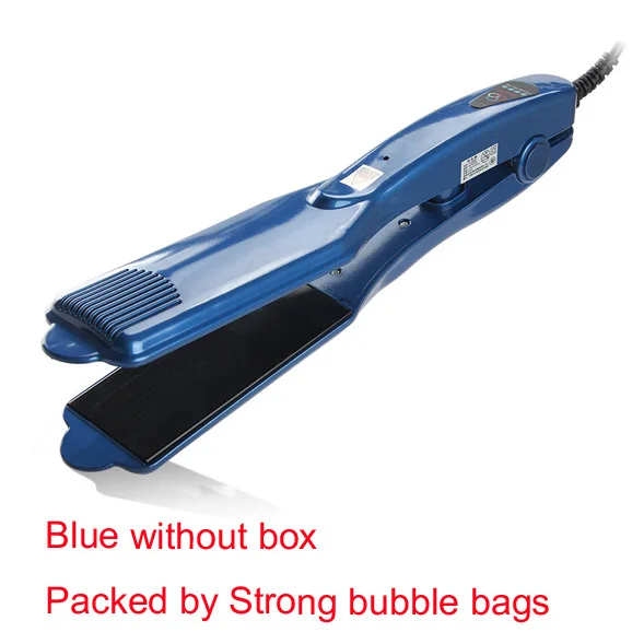Blue without Box 4,5 см Большая пластина Профессиональный турмалиновый керамический покрытие Выпрямитель для волос с быстрым разогревом тепловое исполнение волос железо - Цвет: Blue without Box