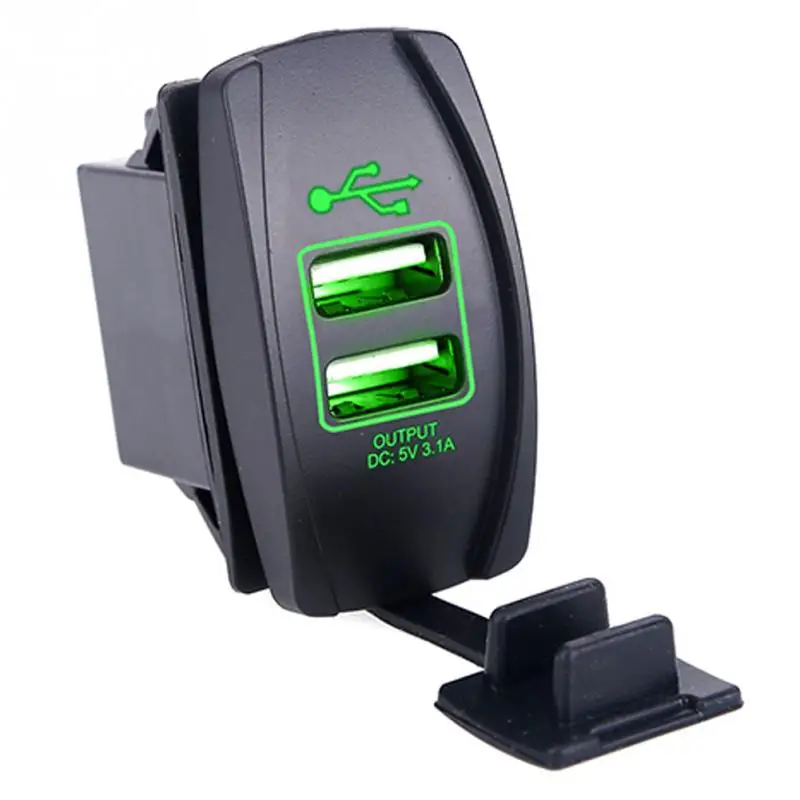 Автомобильный двойной USB розетка DC 12V 24V светодиодный гнездо индикатора Авто адаптер