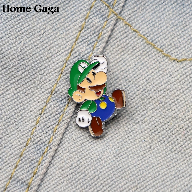 Homegaga Супер Марио цинк галстук мультфильм забавные булавки рюкзак одежда броши для мужчин и женщин шляпа Декоративные значки медали D1063
