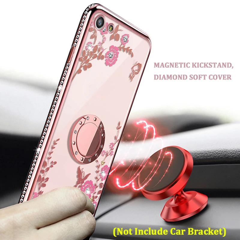 Магнитная подставка чехол для samsung Galaxy S8 S9 S10 плюс S10e Note 9 8 A10 A30 A40 A50 A70 M10 M20 M30 мягкий чехол с изображением цветка+ веревка