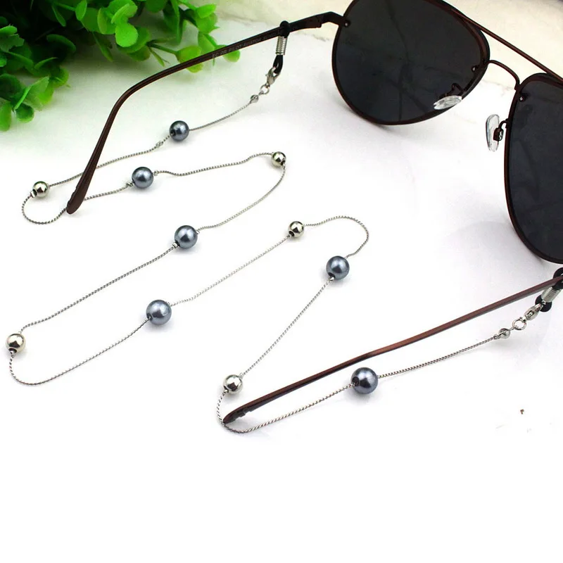 Для женщин ручной работы очки цепи имитация жемчуга бисером Eyewears солнцезащитные