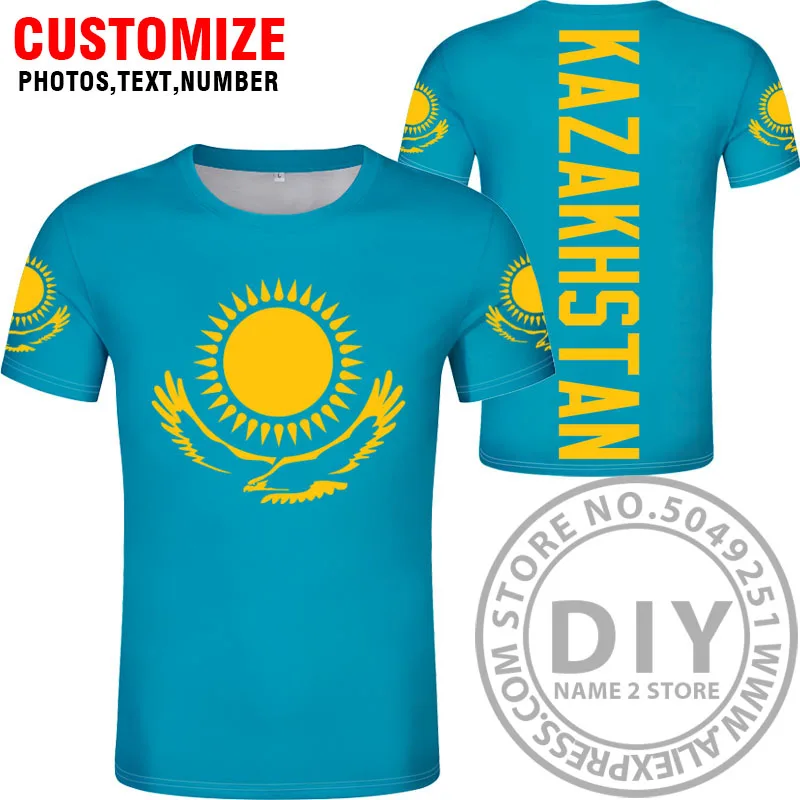 Style 1 KAZAKHSTAN футболка diy на заказ с именем и номером Каз футболка Национальный флаг kz русский kazakh страна колледж принт Логотип Одежда - Цвет: Style 1