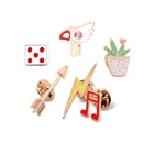 Брошь в форме стрелы молнии музыкальные ноты кости горшечные растения крылья эмалированная брошь заколки джинсовая одежда шляпа рубашка мужские женские броши Горячая Распродажа