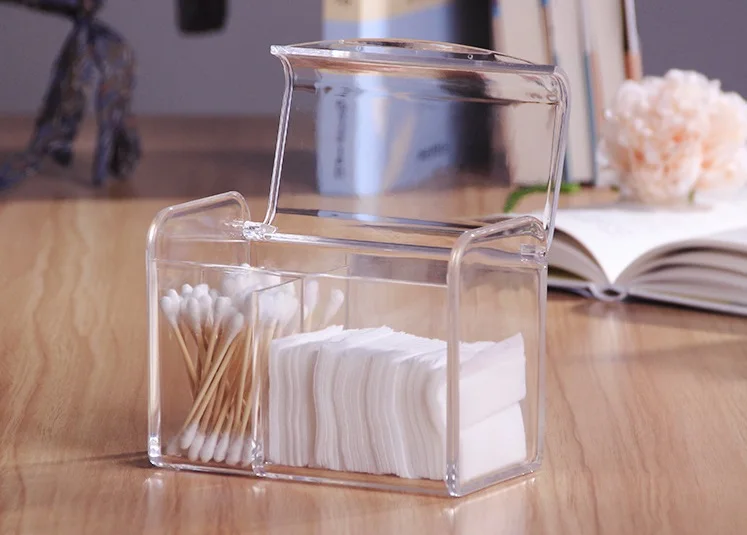 LOAAO Кристалл органайзер для макияжа коробка хлопок подушечек макияж тампон