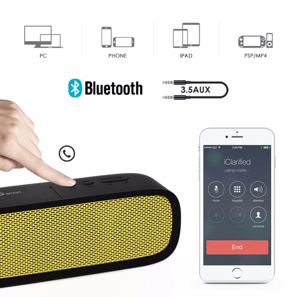CRDC 4 0 Bluetooth Динамик пассивный громкий s Портативный Беспроводной 3D объемного бас