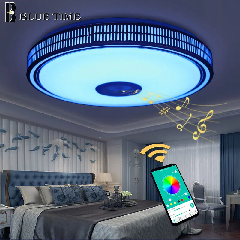 Люстра Светодиодная потолочная с Bluetooth управлением и лампой Современный