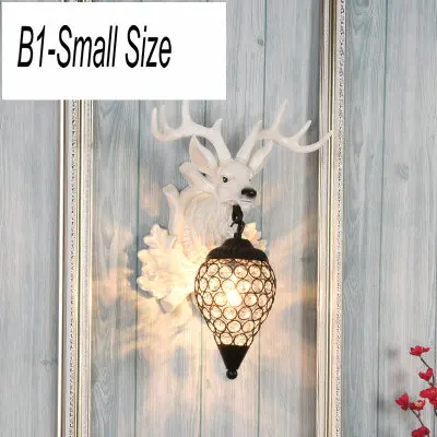 B1-S Artpad Американский винтажный настенный светильник для спальни гостиной с хрустальным абажуром рога оленя настенный светильник Домашний Светильник ing Декор - Цвет абажура: B1-S