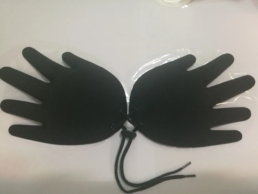 2018 new Women Self Adhesive Strapless hand shape Blackless Solid Bra Stick Gel Silicone Push Up women's underwear Invisible Bra