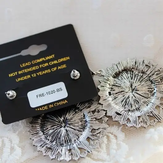Free Shipping 2.2'' Hyperbolic Palace Noble Round Pearl Crystal Flower Lady Earrings | Украшения и аксессуары
