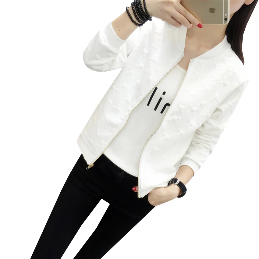 Модная женская короткая куртка новинка весна осень бомбер с длинным рукавом