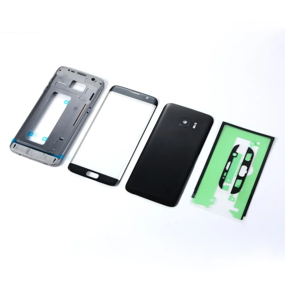 Для samsung Galaxy S7 Edge G935F корпус средняя рамка+ задняя крышка батареи+ ЖК-дисплей Передний сенсорный экран сенсор+ клей+ инструменты