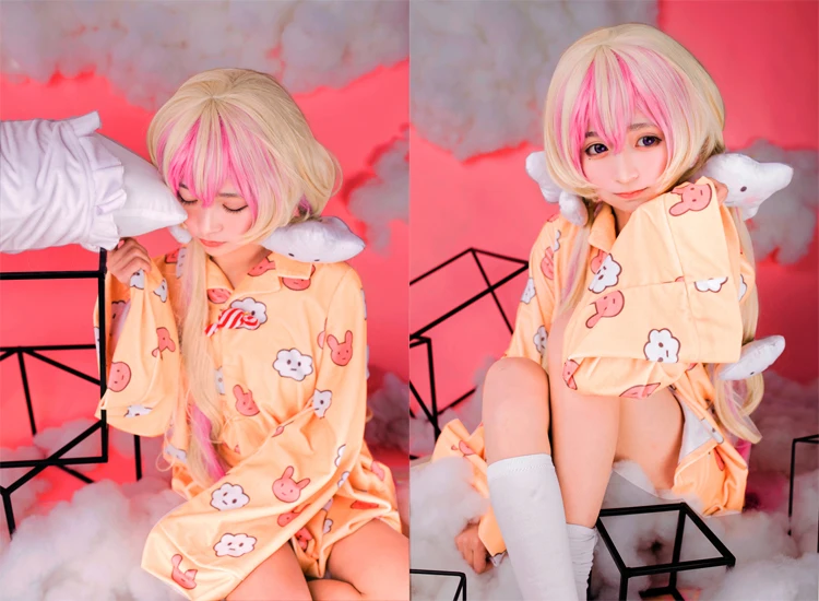 Волшебный проект для девочек Mahou Shoujo Ikusei Keikaku Nemurin; Пижама; костюм для костюмированной вечеринки с облаками