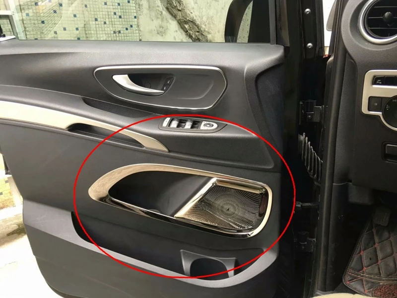 

SHCHCG Interior Door Sound Speaker Audio Ring Cover Trim Strips Decoration 6Pcs For Mercedes-Benz V-Class V260 Vito 2016-2018