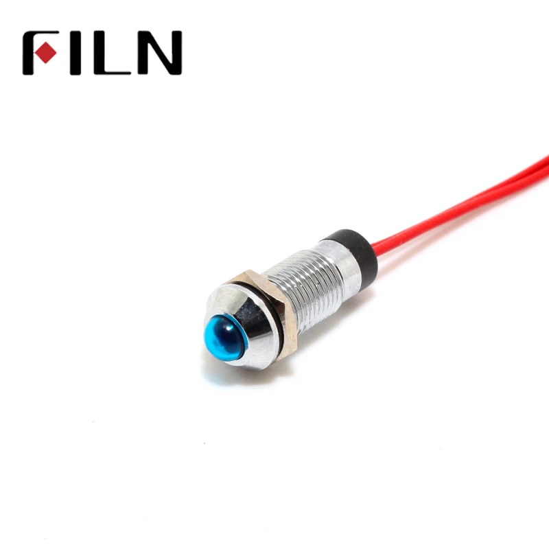Светодиодная металлическая сигнальная лампа FILN FL1M 8SW 2 8 мм красный желтый синий