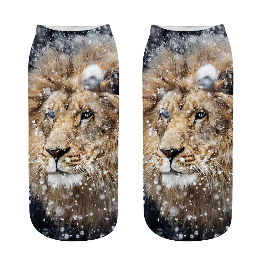 Носки Calcetines модные Осенние зимние милые с 3d принтом кота тигра для женщин и