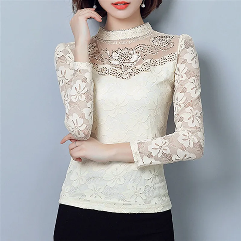 2019 Для женщин Летняя одежда Шифоновая блузка женские корейские кружевные