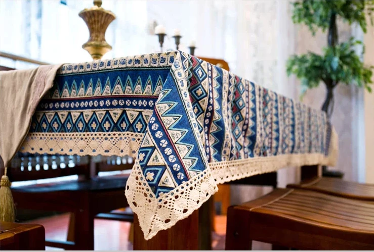 Лён скатерть скатерти железо башня принт обеденный стол крышка кухня текстиль