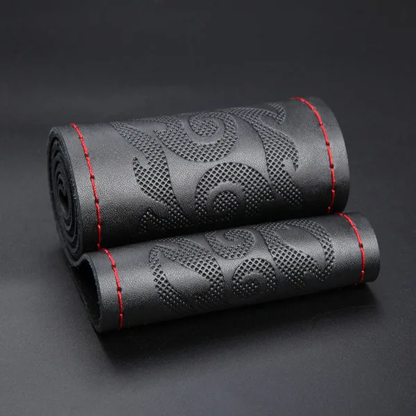 

Оплетка на руль из натуральной кожи, с иголками, чехол рулевого колеса автомобиля г.