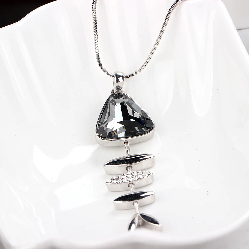 Новинка 2016 распродажа подвески Австрия циркон Серый Кристалл рыба костяная