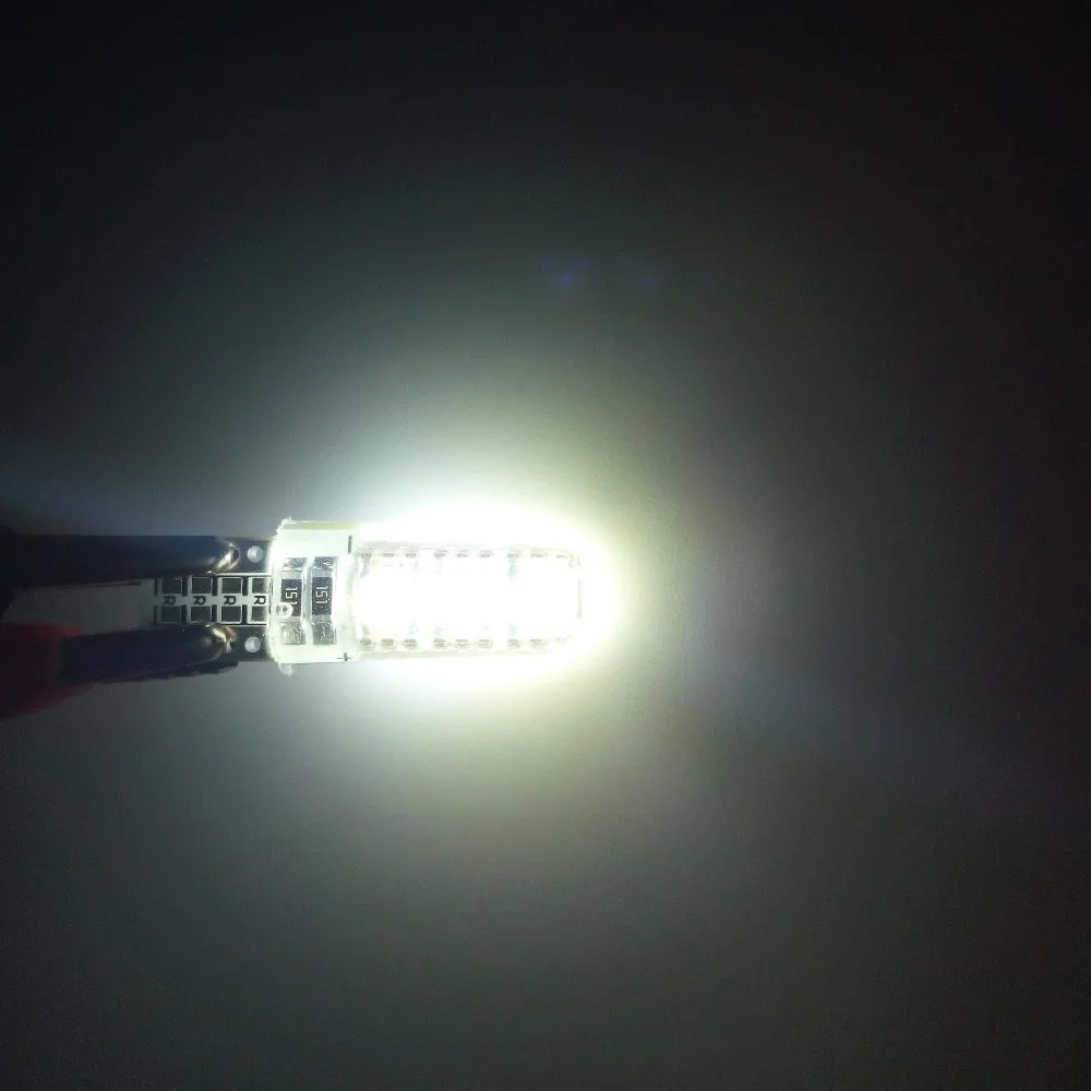 100 шт. Авто T10 автомобиль свет 5050 6SMD W5W 6 светодиодный s Клин силикатный гель с кристаллами светодиодная фара для автомобиля супер яркие светодиодные лампы AC/DC 12 V 24 V