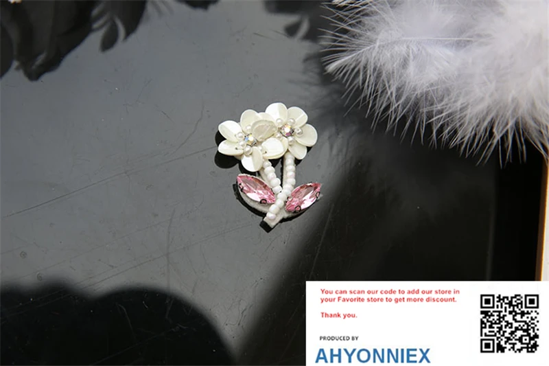 AHYONNIEX 1 шт. бусины ручной работы алмазные дятел и цветы патчи пришить на кружевной