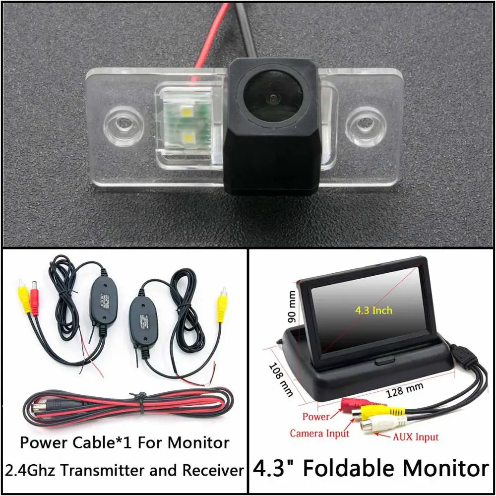 C Wireless 4.3inch F Full HD резервная камера заднего вида для Volkswagen VW Jetta Bora Polo Golf MK4 A4 MK5 A5 Golf 4 5 Автостоянка ЖК-зеркало монитор - Название цвета: C Wireless 4.3inch F