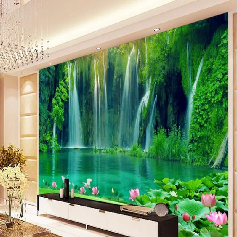 3D-обои wellyu на заказ Настенные обои с изображением пейзажа водопада природы фона