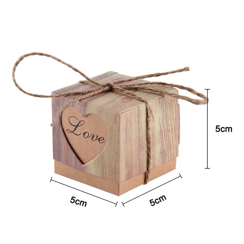 50 шт конфетные коробки любовь деревенский крафт бонбоньерка Пользу Свадьба
