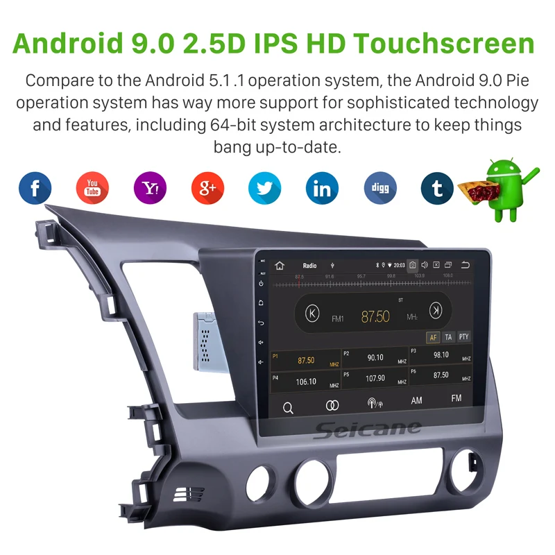 Автомагнитола Seicane 1DIN Android 10 0 1 дюйма GPS-навигация мультимедийный плеер головное