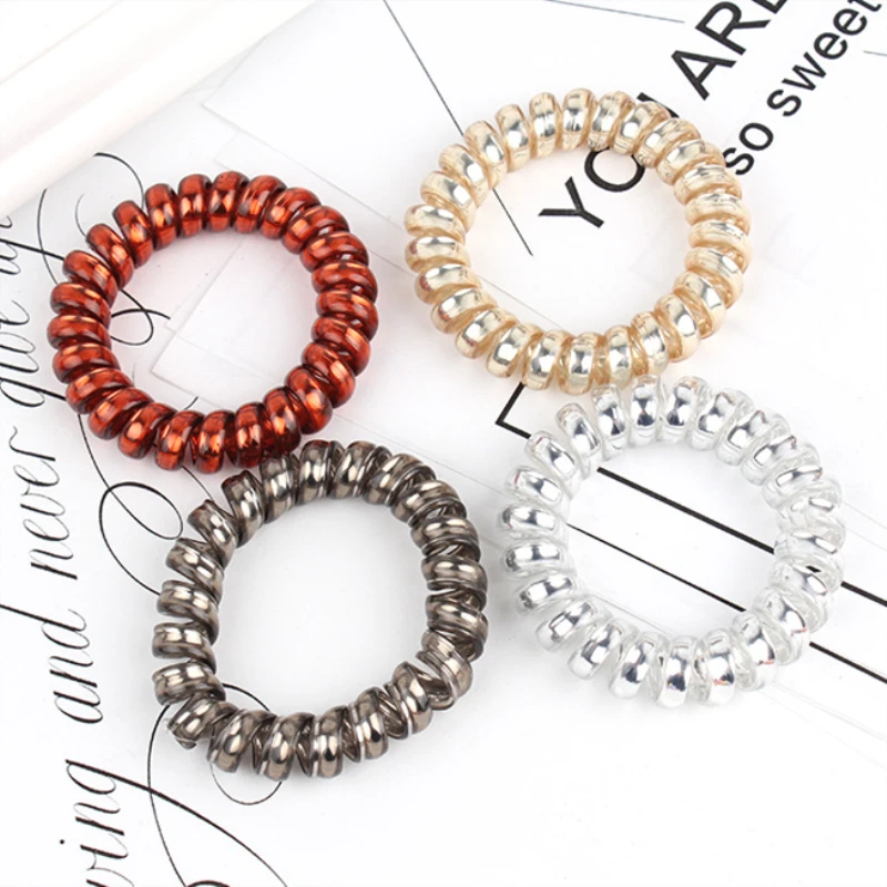 5 шт. разноцветные эластичные резинки для волос в форме спирали|Заколки плетения