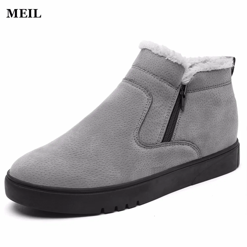 2017 Black Men's Loafers Designer Winter Shoes Men Warm Short Plush Fashion Casual Zip Zapatillas Deportivas | Обувь
