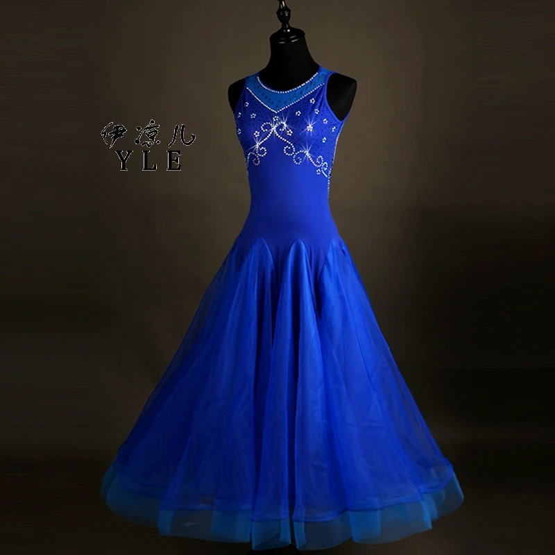 Современное танцевальное платье без рукавов со стразами для сцены новое танцев