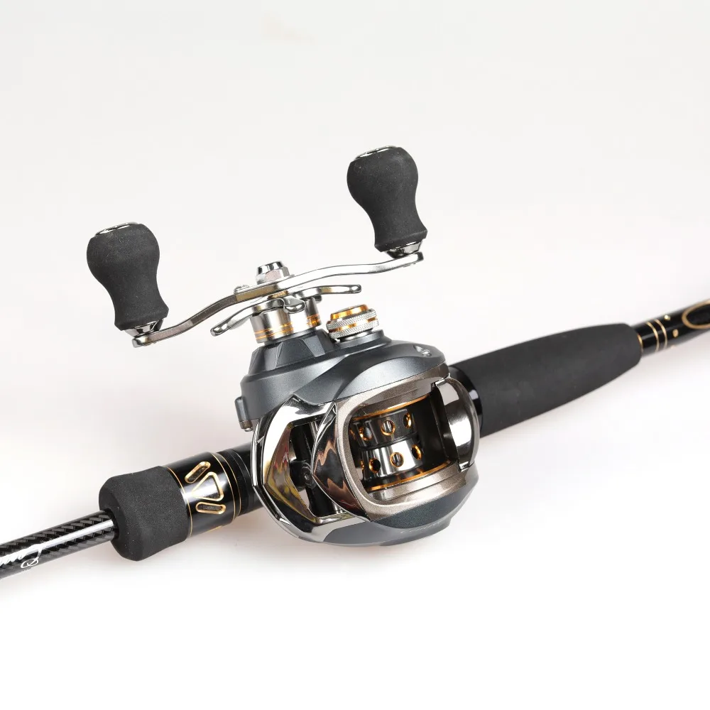 Baitcaster стержень Катушка комбо 2 1 м удочку углерода и Reel морской/пресноводных Carretilha