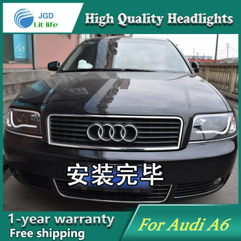 JGD абсолютно стиль для Audi A6 светодиодный налобный фонарь 1997-2004 Биксеноновая фара светодиодный DRL Автомобильные фары