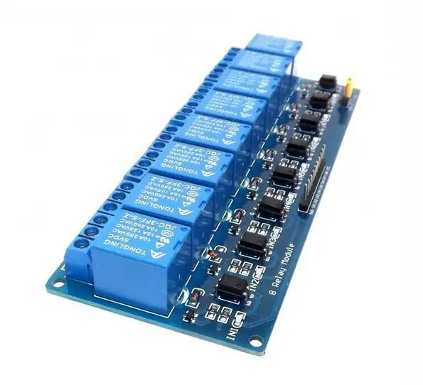 8-полосный релейный модуль с платой управления opto индисветильник PLC DC 12 В макетная