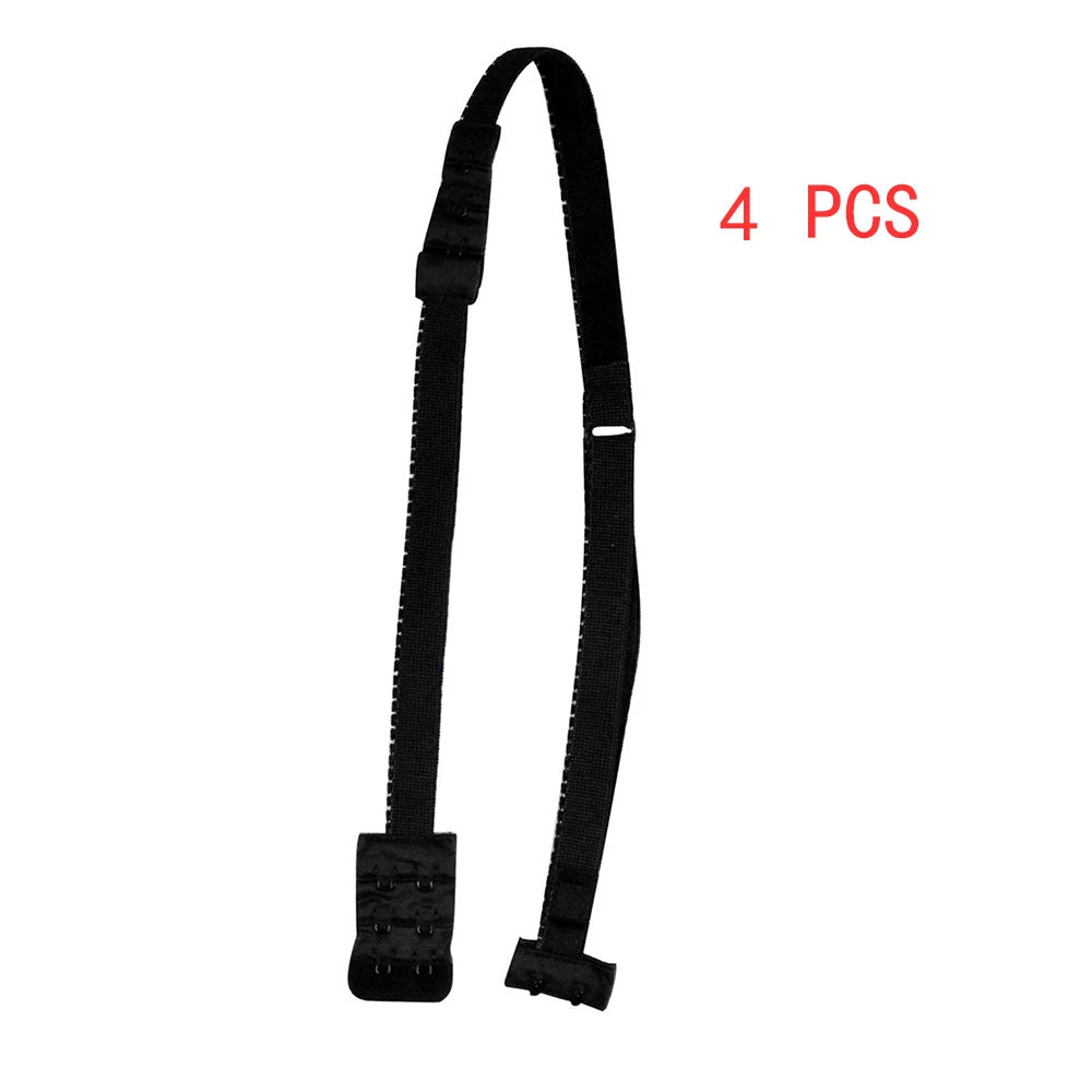 4pcs black 1/2/3/4 шт. Низкий косточки для бюстгальтера с открытой спиной регулируемый конвертер бюстгальтер ремень - Цвет: 4pcs black