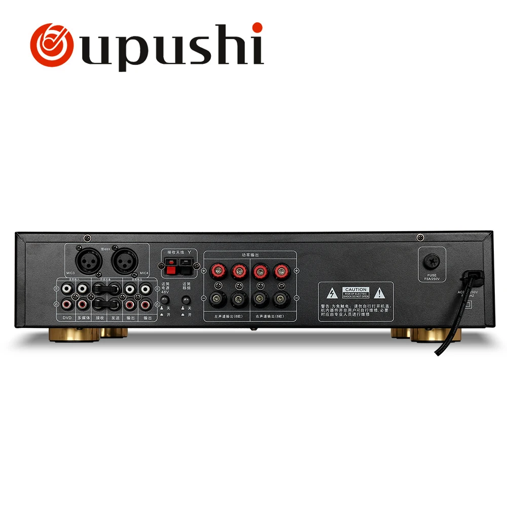 Oupushi домашний кинотеатр Bluetooth USB усилитель 2 канала 180 Вт + Караоке КТВ цифровой