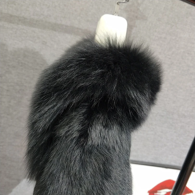 Genuine Fur Coat Real Rabbit Jacket With Natural Fox Women New Winter Warm Outwear tsr633 | Женская одежда