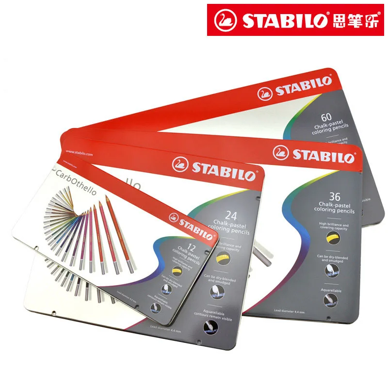 Цветные карандаши Stabilo Carbothello 4 мм пастельный карандаш 12/24/36/48/60 цветов акварельная