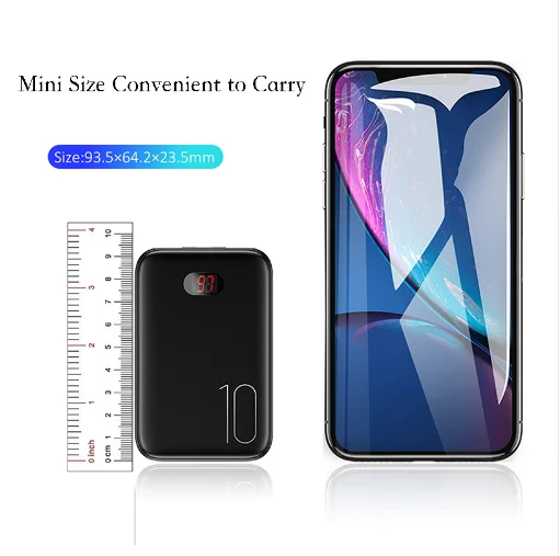Oleeda внешний аккумулятор для xiaomi mi iPhone Mini Pover Bank 10000 мАч светодиодный дисплей Poverbank