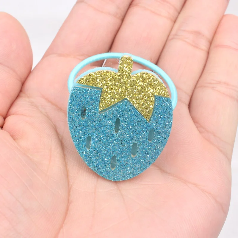 sky blue Новая модель клубники, милые детские эластичные резинки для волос, для девочек, на голову, веревочное кольцо для волос, аксессуары для волос для детей, 1 шт - Цвет: sky blue