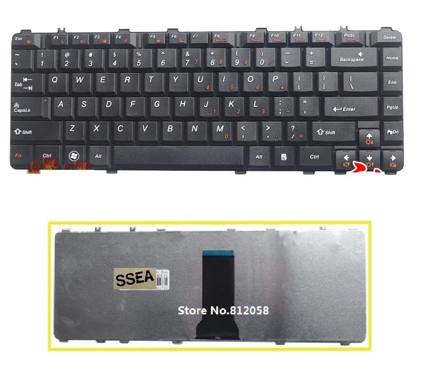 

SSEA NEW US Keyboard For Lenovo Ideapad Y450 Y450A Y450AW Y450G Y550 Y550A Y460 Y560 Y550A black keyboard