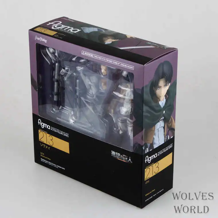 Аниме Фигурка 14 см атака на Титанов Shingeki no Kyojin Rivaille Figma 213 в штучной упаковке ПВХ